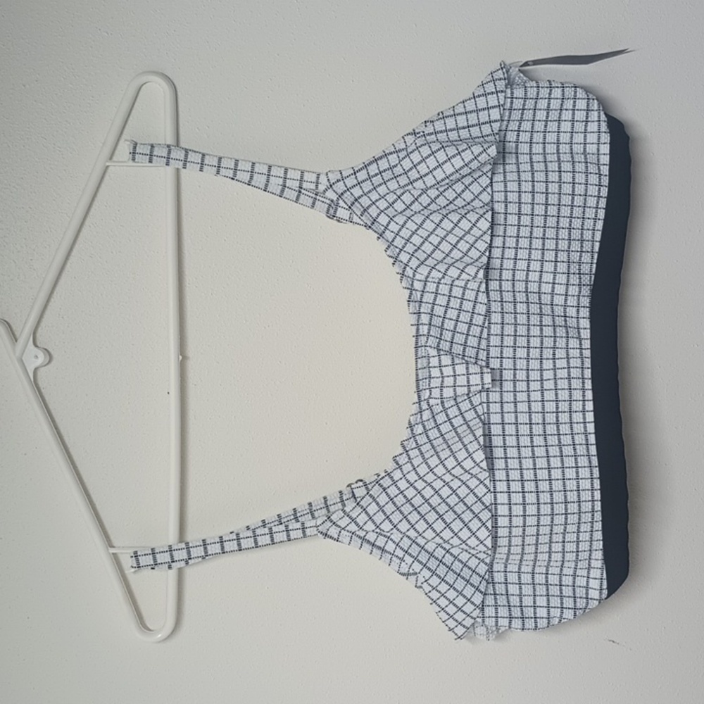 No Boundaries Black & White Bikini Top